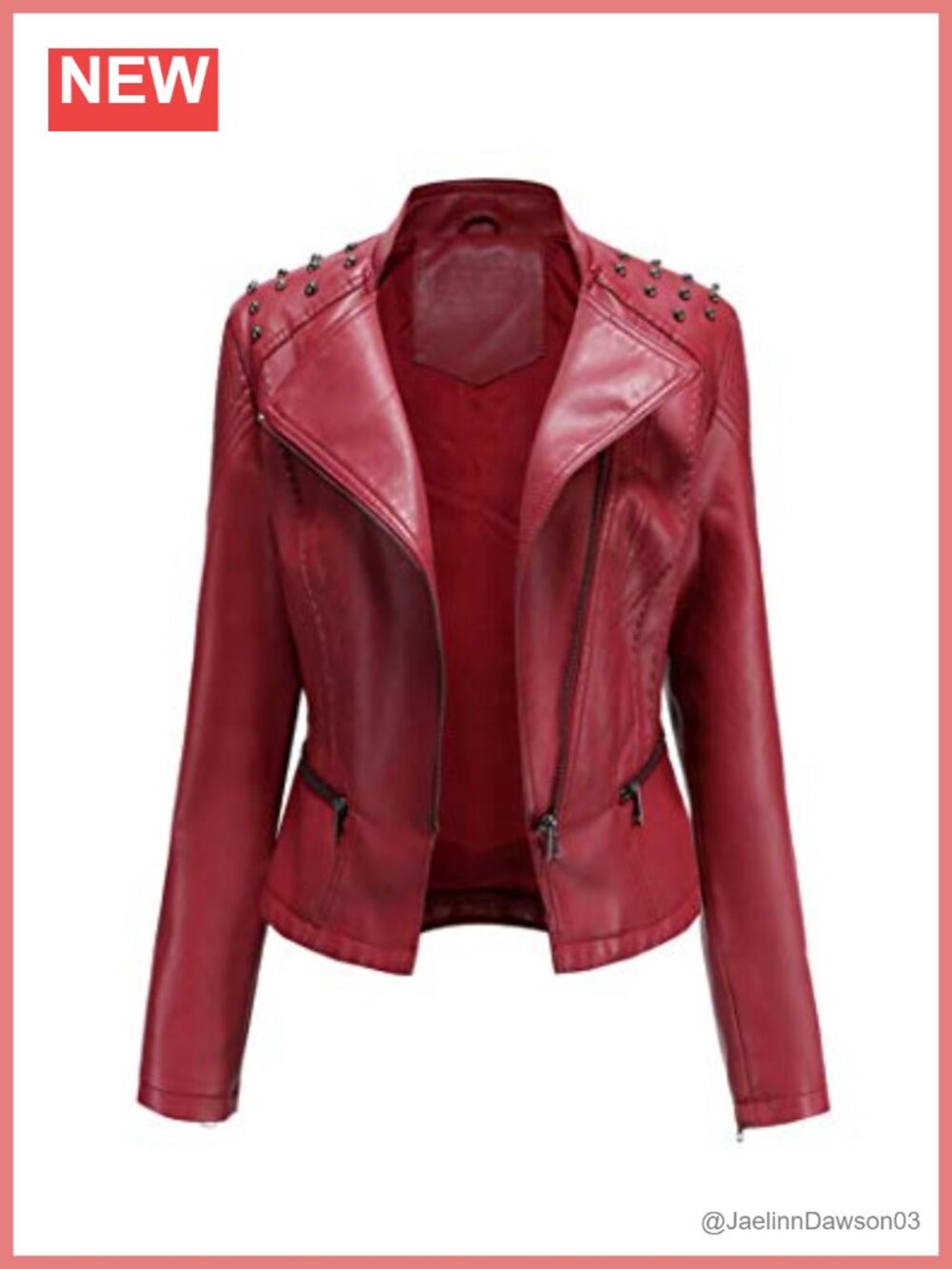 PU Leather Slim Fit Rivet Punk Motorcycle Biker Jacket Coat